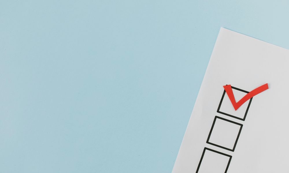 Checkliste mit erstem Punkt abgehakt